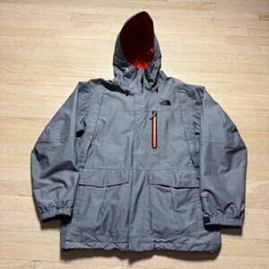 The North Face HyVent Anorak Jacket Grey/Orange Hooded Pullover Men's M